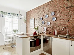Kitchen wallpaper brick photo