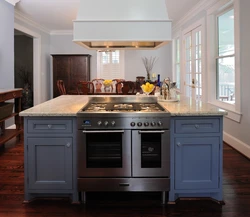 Non-built-in stove in the kitchen interior