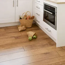 Choose the color of the floor in the kitchen interior