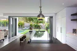 Kitchen interior with access to the terrace