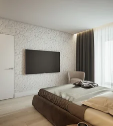 Bedroom interior TV opposite the bed