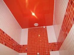 Photo of suspended ceilings in the bathroom and toilet