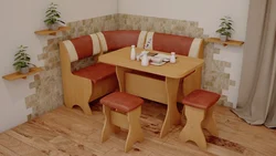 Уголок для кухни со столом для маленькой кухни фото