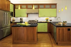 Colors that go with brown in the kitchen interior