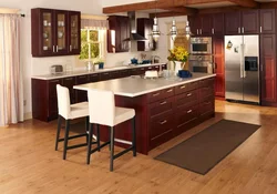 Colors that go with brown in the kitchen interior