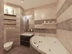 Tualet ilə birləşdirilmiş künc banyosunun daxili hissəsi
