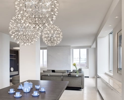Chandelier For The Kitchen On A Suspended Ceiling In A Modern Style Photo