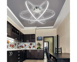 Chandelier for the kitchen on a suspended ceiling in a modern style photo