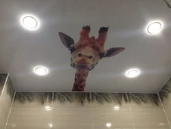 Suspended ceiling bathroom photo with flowers