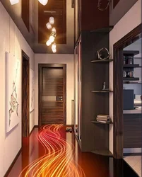 Apartment renovation corridor of a panel house with photo