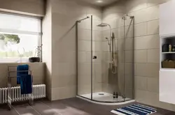 Photo of the interior of a bathtub with a shower corner