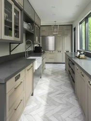 Ошхона хокистарӣ сабук бо акс countertop торик