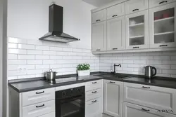 Ошхона хокистарӣ сабук бо акс countertop торик