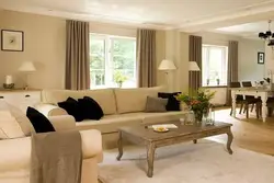 Color combination in the interior kitchen living room beige
