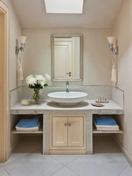 Bathroom table in the interior