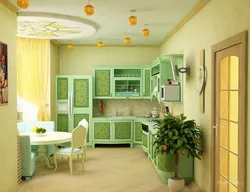 Kitchen Design Light Green Wallpaper