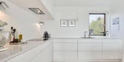 Kitchen design without upper cabinets with island