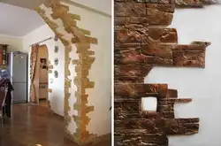 Отделка угла из камня в квартире фото
