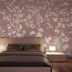 Non-woven wallpaper for the bedroom photo