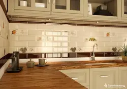 Modern tile kitchen apron design 2023 photo