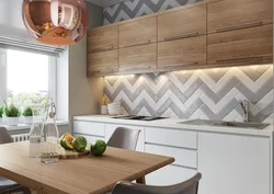 Modern tile kitchen apron design 2023 photo