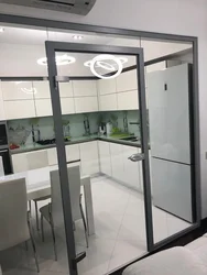 Kitchen behind a glass partition photo