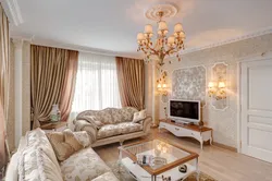 Klassik üslubda fotoşəkildə kiçik qonaq otağı