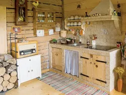Interior Of A Small Rustic Kitchen