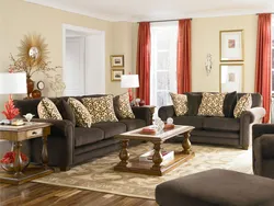 What color is the furniture in the living room photo