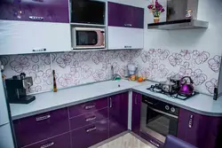 Lilac mətbəx üçün divar kağızı fotoşəkili