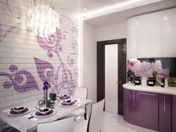 Wallpaper for lilac kitchen photo