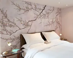 Sakura Wallpaper In The Bedroom Interior