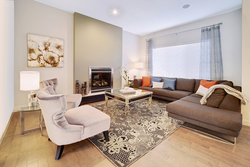 Carpets in the interior of the living room with a sofa