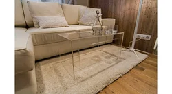 Carpets in the interior of the living room with a sofa