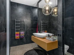 Gray black bathroom interior