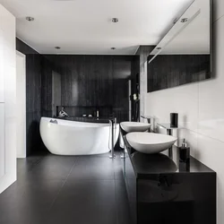 Gray black bathroom interior