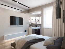 Small bedroom interior with TV