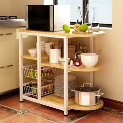 Этажерка для кухни из дерева фото