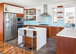 Kitchen island in a small kitchen photo