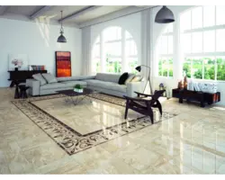 Living Room Floor Design Made Of Porcelain Stoneware