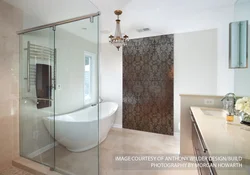 Glass bathroom interior