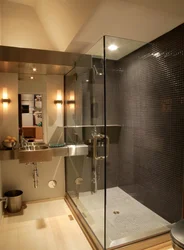 Glass bathroom interior