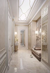 Marble effect tiles in the hallway interior