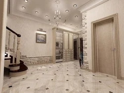 Marble effect tiles in the hallway interior