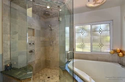 Bathroom Design With Glass Bath Partition