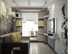Teenage bedroom design 12 sq m