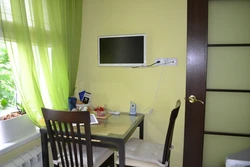 Photo of TV in the kitchen on the table