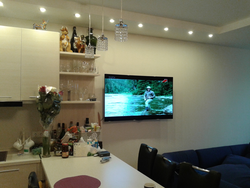 Photo of TV in the kitchen on the table