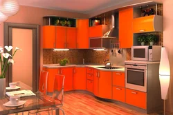 Orange Kitchen In The Interior With What Color