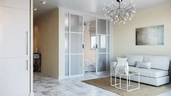 Living room white door photo